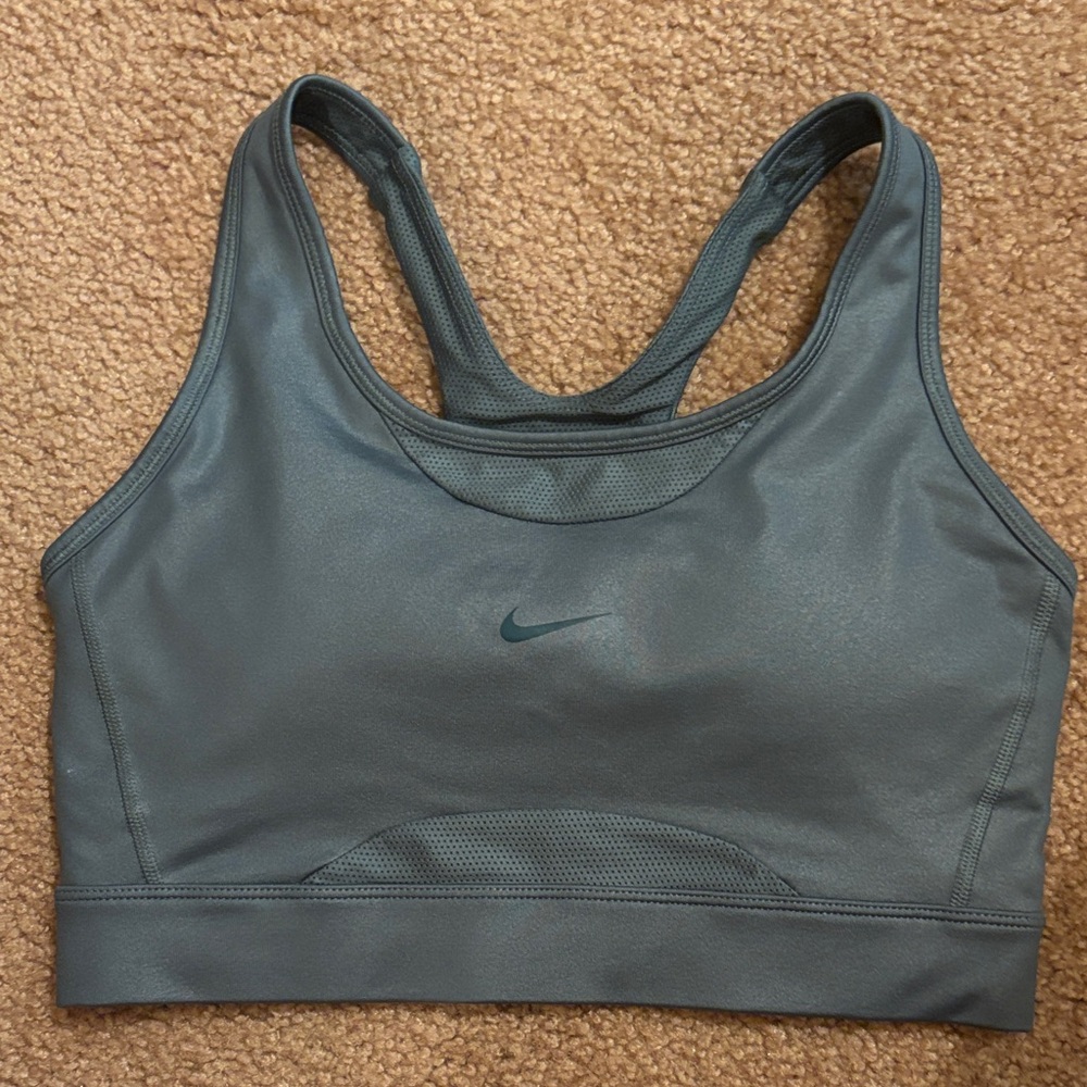 Nike Women's Charcoal Green Chrome Sports Bra